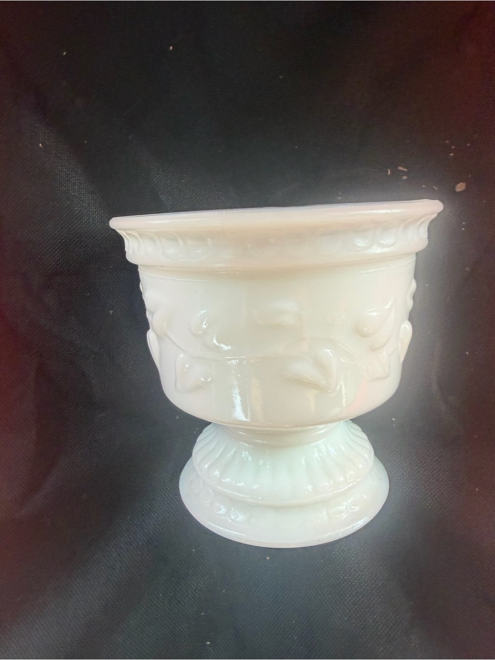 White Milk Glass Urn Vase